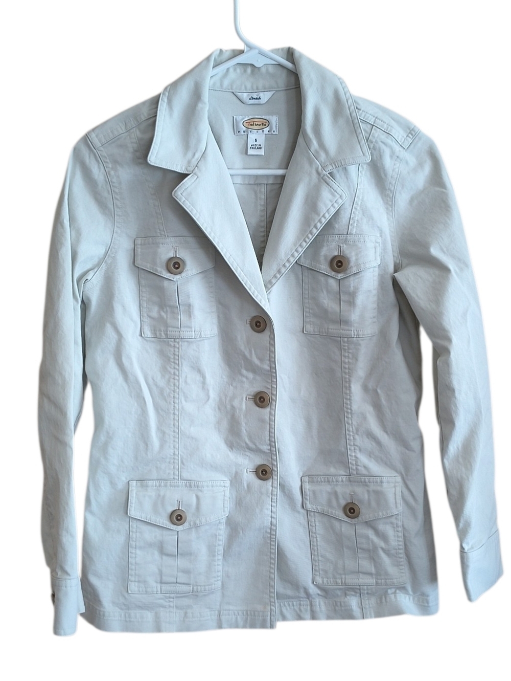 Talbots Cream Button-Front Utility Blazer Size 6